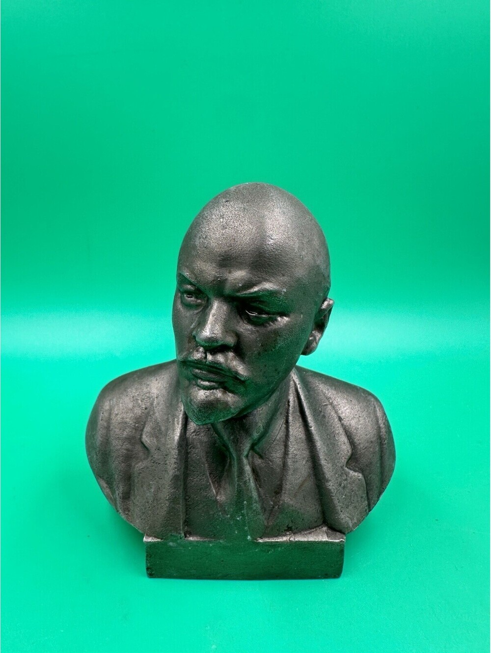 Vladimir Lenin Soviet Communism Bust Vintage Metal Statue Table Figurine USSR